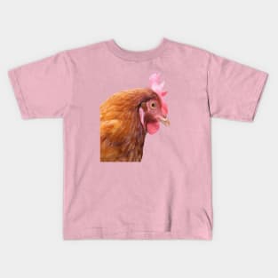 Funny Side View Of A Farmyard Hen Kids T-Shirt